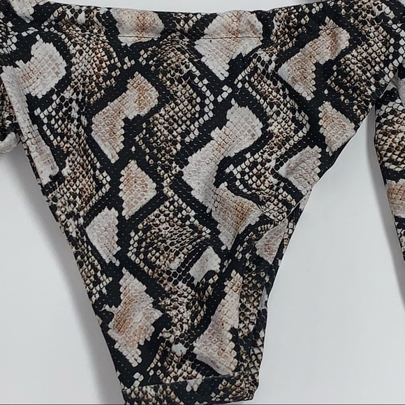 Peddney | Size Small | Snake Print Ties at Side Bikini Swim Bottom NWOT - Picture 5 of 8